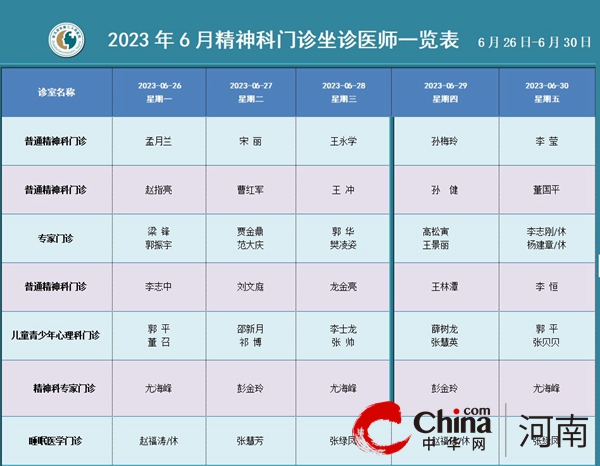 驻马店市第二人民医院门诊坐诊医生一览表_天天新消息