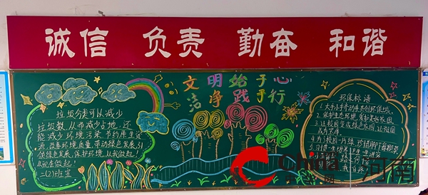 文明始于心 洁净践于行——驻马店市第四小学举行第二期黑板报比赛活动