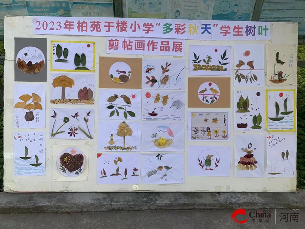 ​西平县柏苑于楼小学举行“多彩秋天”树叶剪贴画展评活动