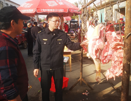 当前热文：​罗山县市场监管局东铺市场监管所开展牛羊肉市场专项检查